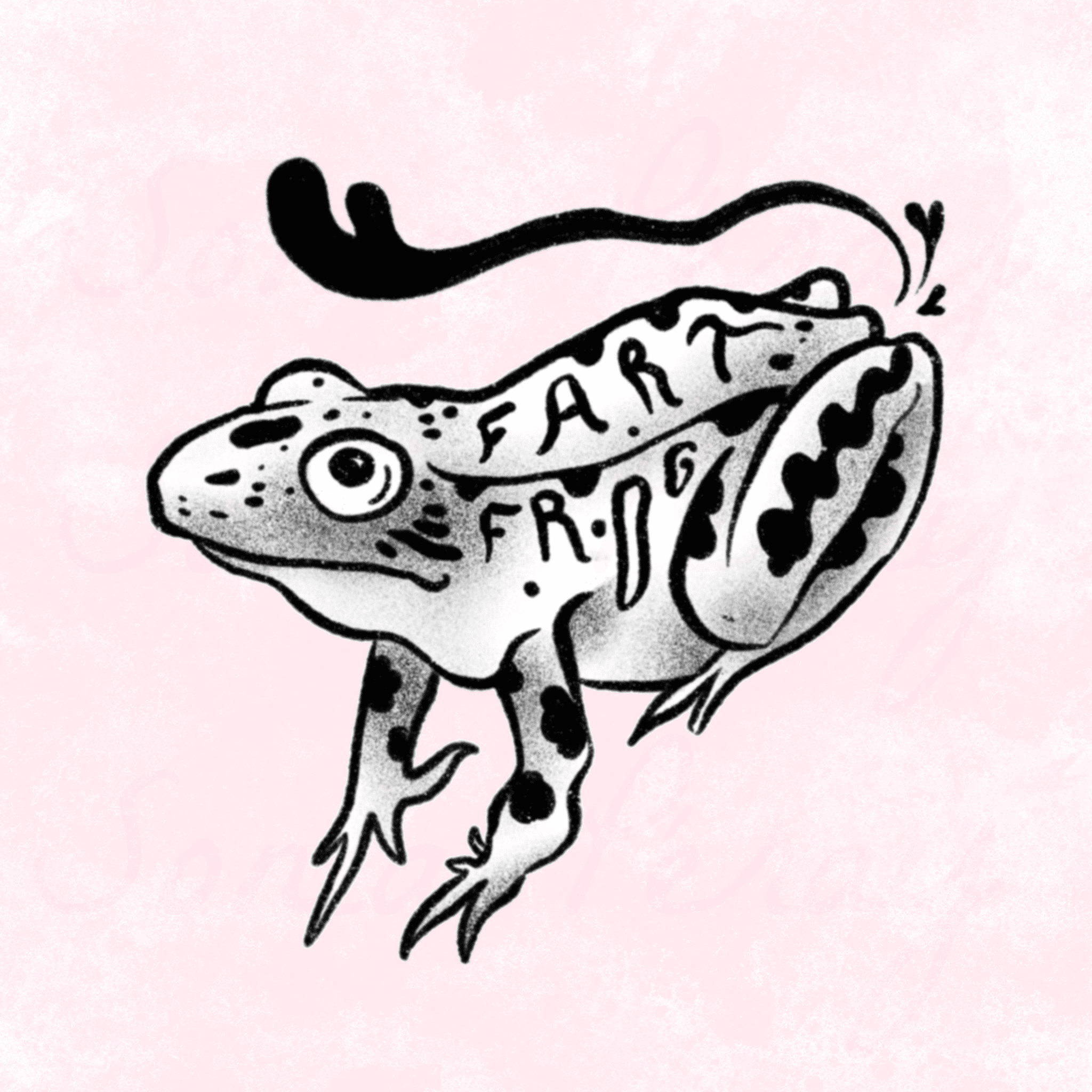 flash tattoo grenouille qui pète